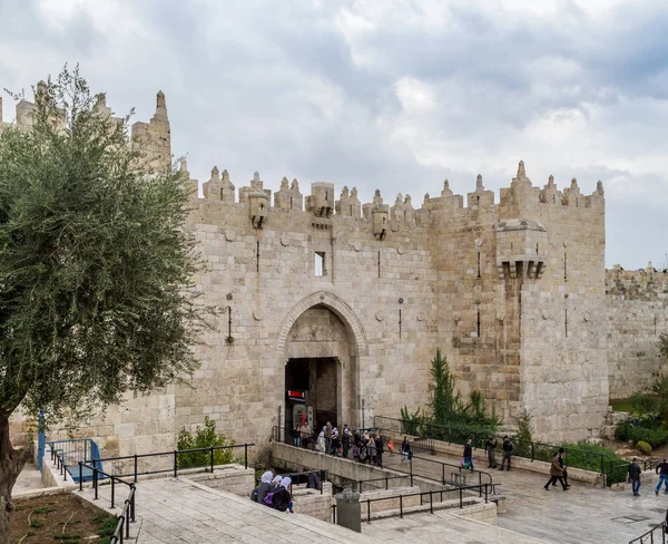 Дамаських воріт, Сихем ворота в Єрусалимі — стокове фото