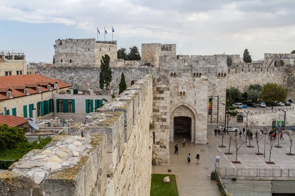 예루살렘, 이스라엘에 오래 된 도시의 자파 게이트 — 스톡 사진