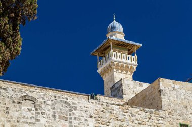 Kudüs İsrail'in El Aksa Camii'nin minaresi