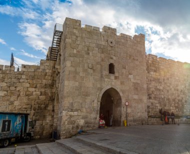 Herod's Gate, Flowers Gate in Jerusalem, Israel clipart