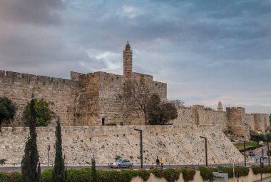 Kule David günbatımı ışık, Jerusalem
