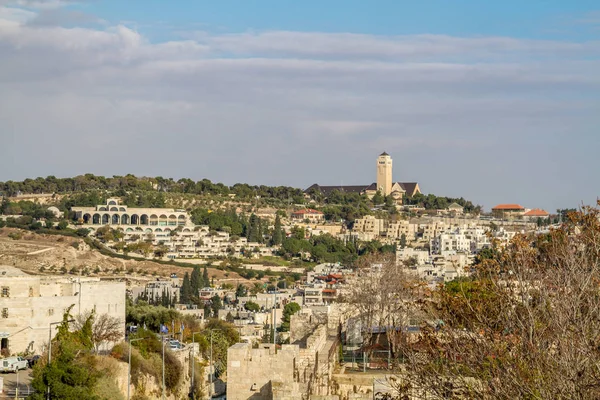 오래 된 도시의 예루살렘, 이스라엘의 벽에서 보기 — 스톡 사진