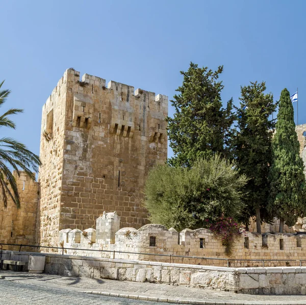 A Cidadela de Jerusalém, a Torre de David Museum em Jerusalém, Israel — Fotografia de Stock