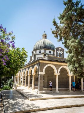 Church of Mount of Beatitudesat, Sea of Galilee in Israel clipart