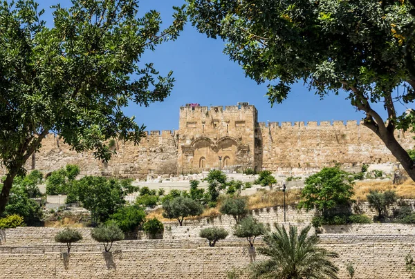 De golden gate in Jeruzalem, Israël — Stockfoto