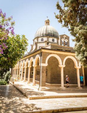 Church of Mount of Beatitudes, Sea of Galilee in Israel clipart