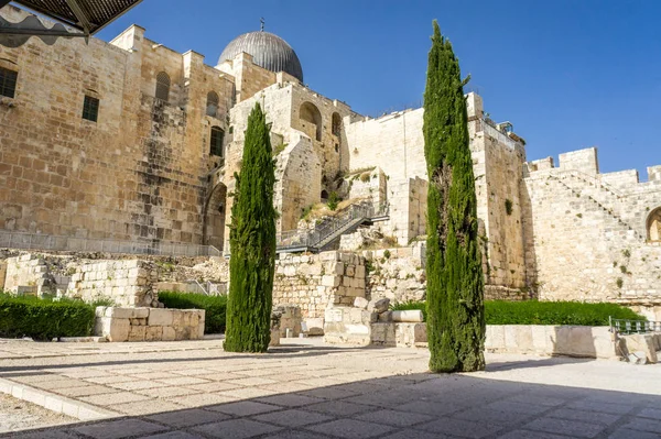 Mesquita Al-Aqsa, parque arqueológico Davidson Center em Jerusalém, Israel — Fotografia de Stock