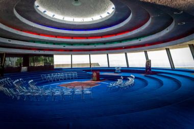 The interior of the Auditorium in Domus Galilaeae, Israel clipart