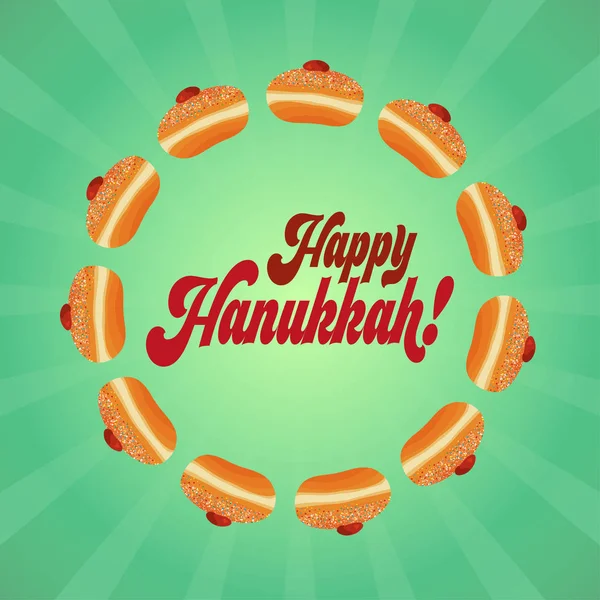 Festa ebraica di Hanukkah, biglietto di auguri — Vettoriale Stock