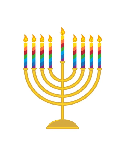 Hanukkah menorah, candelabro per vacanza ebrea di Hanukkah — Vettoriale Stock