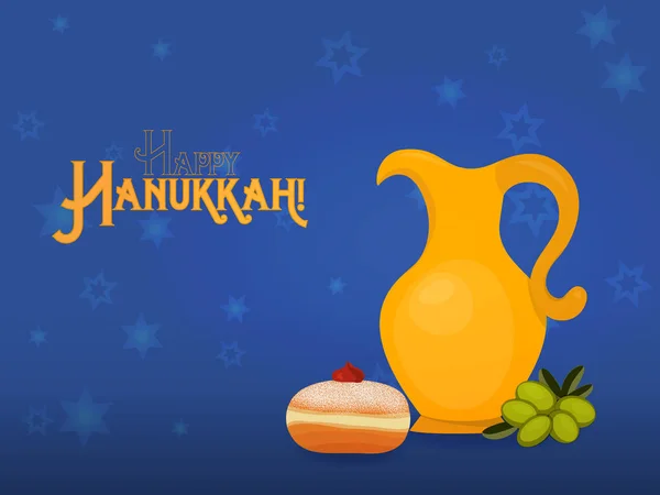 Wenskaart voor joodse feestdag van Hanukkah — Stockvector