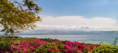 En iyi manzarasına Celile Denizi üzerinden Mount, Beatitudes, İsrail