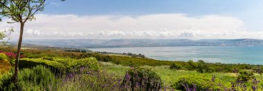 Celile Denizi Mount, Beatitudes, İsrail üzerinden panoramik manzaralı