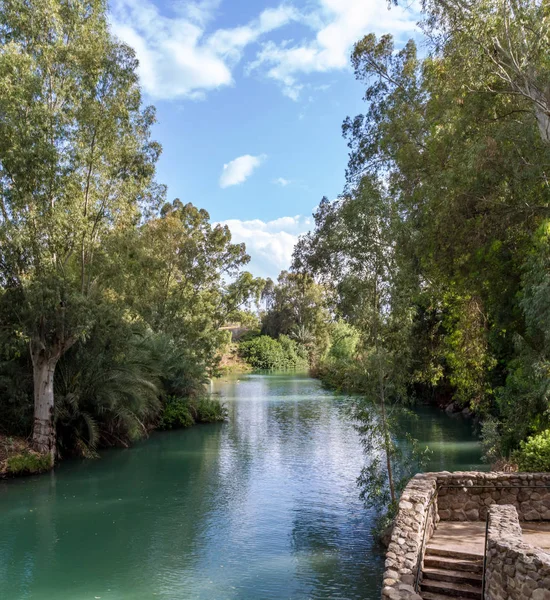 Brzegi rzeki jordan w miejsca chrztu, Izrael — Zdjęcie stockowe