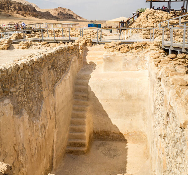 Water collecting cistern in Qumran National Park, Israel