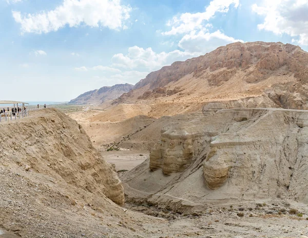 Σπήλαια του Κουμράν κύλισης κοντά σε Νεκρά θάλασσα Ισραήλ, Ισραήλ — Φωτογραφία Αρχείου