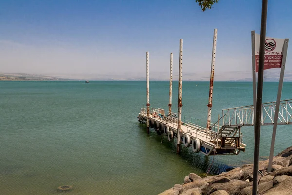 Celile Denizi, İsrail pier — Stok fotoğraf