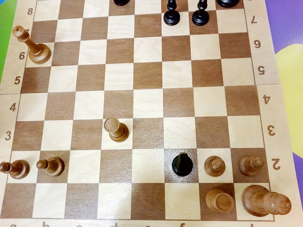 Udušený Kamarád Šachová Partie Černí Koně — Stock fotografie