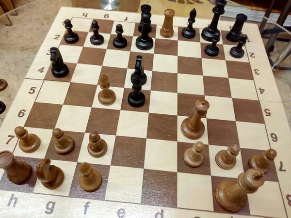Чорні Здалися Шахова Гра Перемога Білих Фігур — стокове фото