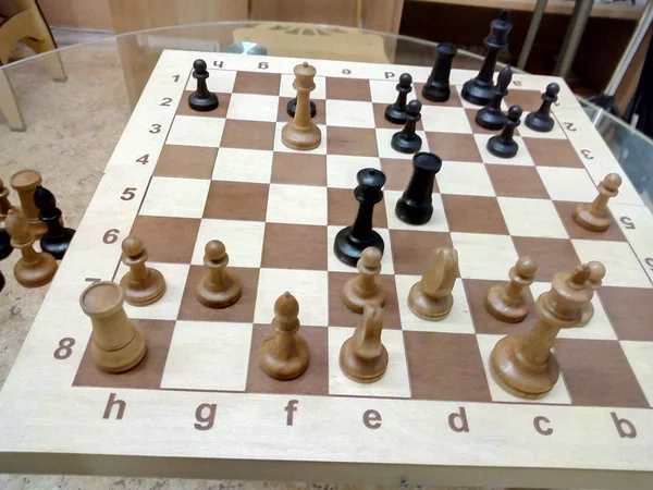 Білі Здалися Шахова Гра Перемога Чорних Фігур — стокове фото