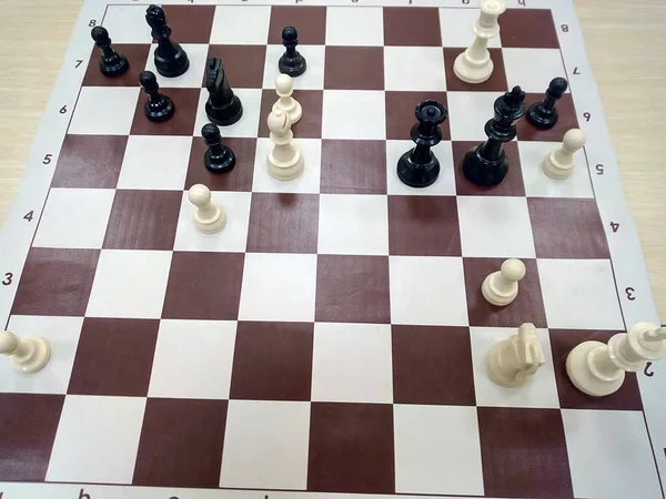 Black Surrendered Chess Game Victory White Pieces — 图库照片