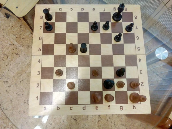 Bílá Vzdal Vítězství Černé Kousky Konec Hry Šachy — Stock fotografie