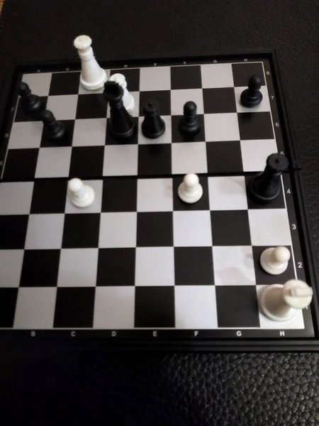 Checkmate Black King Victory White Pieces End Game — Stock Photo, Image