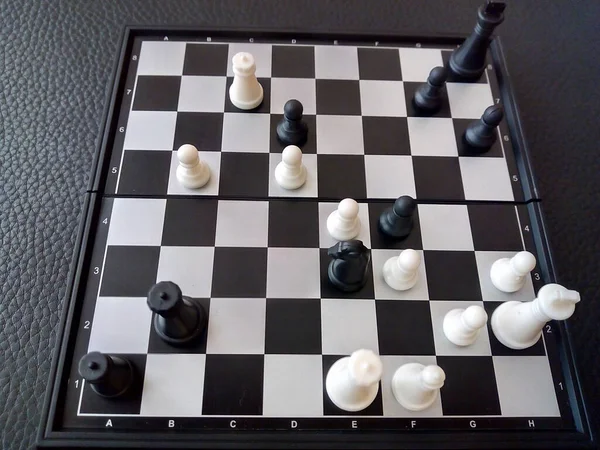 White Surrendered Victory Black Pieces Chess Game — Stock Photo, Image