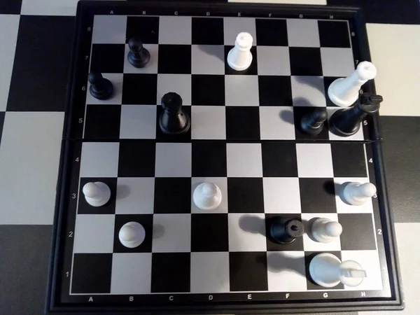 Жертва Белой Королевы Победа Белых Фигур Конец Игры Игра Шахматы — стоковое фото