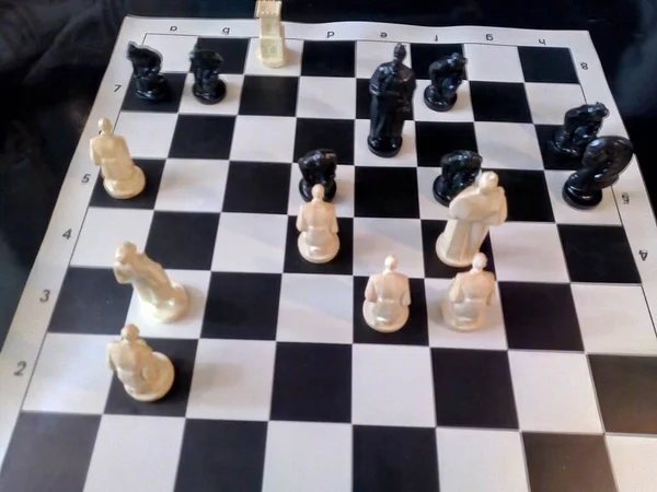 Checkmate White King Victory Black Pieces Chess Game — Stock Photo, Image