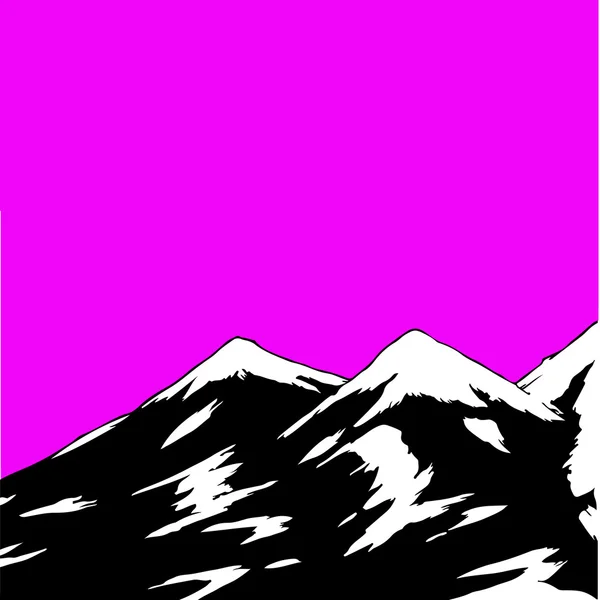 Vector abstract landscape with mountain range — ストックベクタ