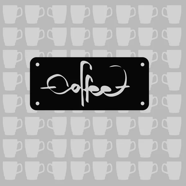 El café texto escrito, ilustración vectorial — Vector de stock