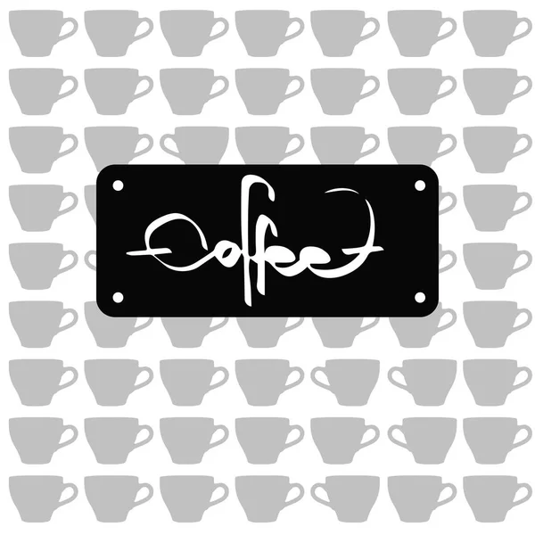 El café texto escrito, ilustración vectorial — Vector de stock