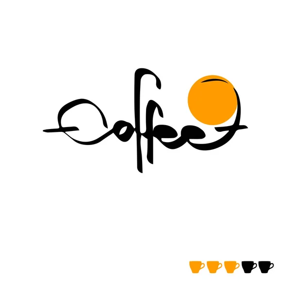 El café texto escrito, ilustración vectorial — Vector de stock