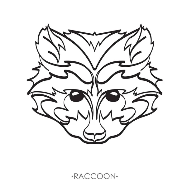 Stylized Raccoon. vector. Sketch for tattoo — Stock Vector