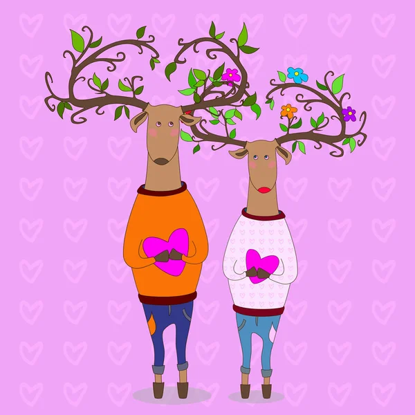 hipster geyikler aşık olmak. Sevgililer günü