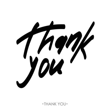 Teşekkür ederim hat. Vektör boyalı fırça