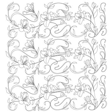 Doğa süs vektör çiçekler, yapraklar desen