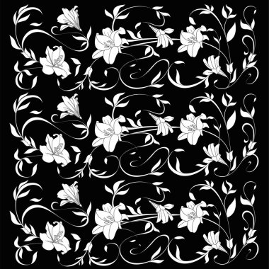 Doğa süs vektör çiçekler, yapraklar desen