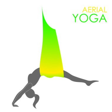 Hava yoga logo şablonu. Anti-yerçekimi yoga