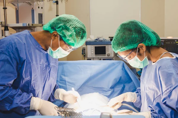 The surgical team is performing surgery for the patients in the