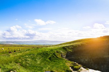 Moher Cliffs, Batı İrlanda Sahil, County Clare, yaban Atlantik Okyanusu