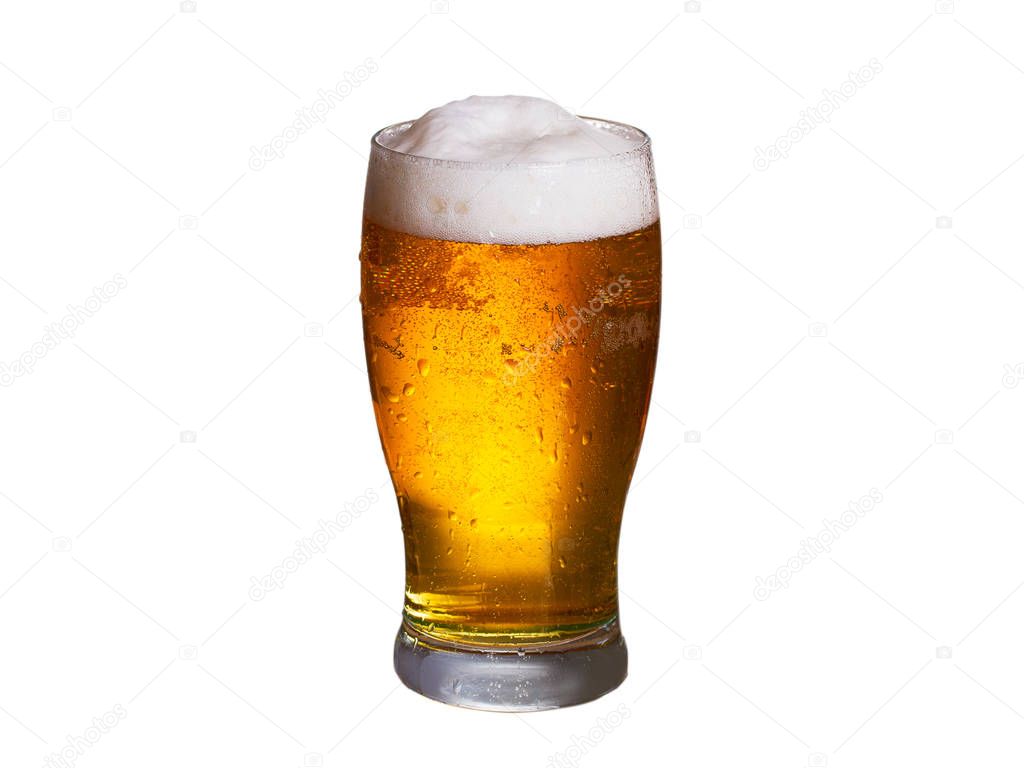 Beer isolated on white background. Ale