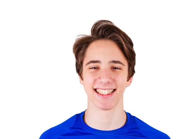 Young man portrait. Teen age, boy on white background — Stock Photo, Image
