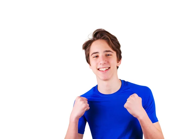 Young man portrait. Teen age, boy on white background — Stock Photo, Image