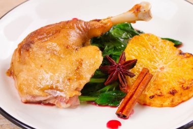 Roast duck leg