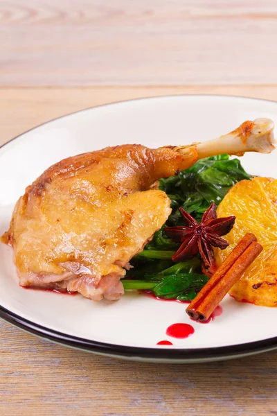 Roast duck leg
