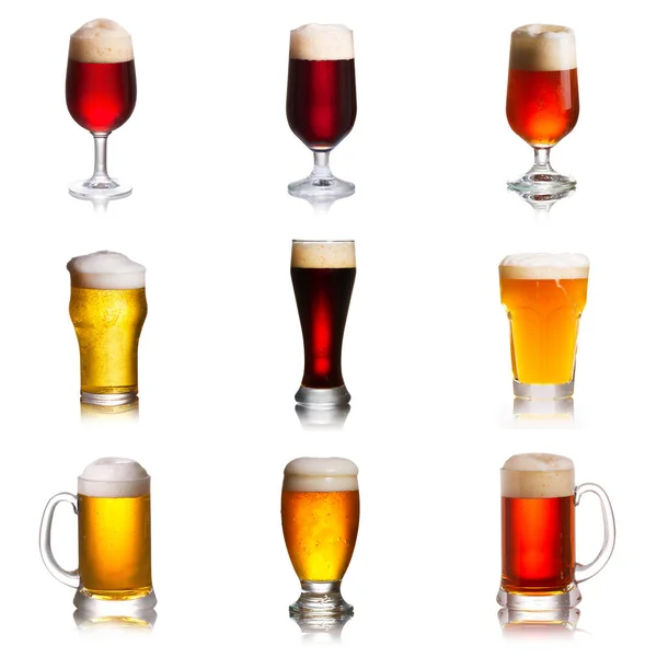 Bira Çeşitli Türlü Dizisi Seçim Çeşitli Bira Bira — Stok fotoğraf