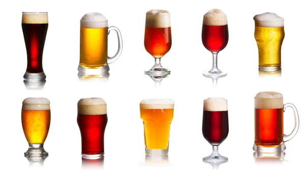 Matrix Van Verschillende Soorten Bieren Selectie Van Verschillende Soorten Bier — Stockfoto