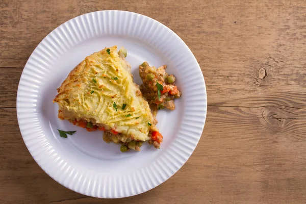 Pastel Pastor Tradicional Plato Popular Irlanda Carne Res Puré Papas — Foto de Stock